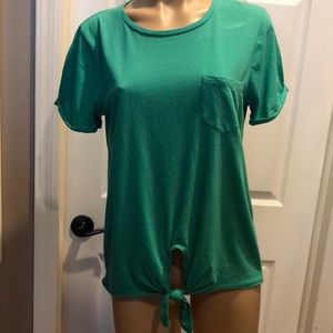 J Crew Factory Green tie front tee Medium